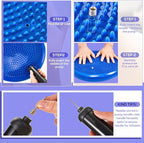 Meooeck 8pcs Hedgehog Balance Pods with Hand Pump Including 1 Balanced Pad, 3 Balance Pods, 4 Spiky Massage Balls for Body Balancing, Sensory Play for Adult Dog Exercise Stability