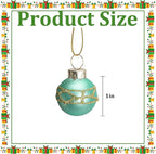 Watayo 24 Pcs Christmas Mini Multi Color Balls Glass Ornaments, 1" Mini Vintage Glittering Ball Hanging Ornaments for Tree, Red Green Gold Blue Glass Small Ball Tree Decoration for Xmas Home Decor