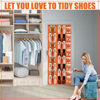 Windyun 40 Over the Door Shoe Organizer Large Mesh Pocket Hanging Shoe Rack for Closet Orange Nonslip Behind Door Storage Holder Back to School Organizer for Dorm Room College Classroom Storage