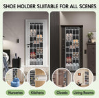 28 Compartment Over the Door Shoe Organizer, Breathable Mesh Large Shoe Rack for Closet Storage, Space Saving Hanging Shoe Holder with Reinforced Hooks (Fits Men & Women,Black-01)