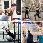 Exercise Resistance Bands with Handles for Working Out, 150/200/250/300 Lbs Workout Bands Set with Door Anchor for Physical Therapy, Yoga, Pilates