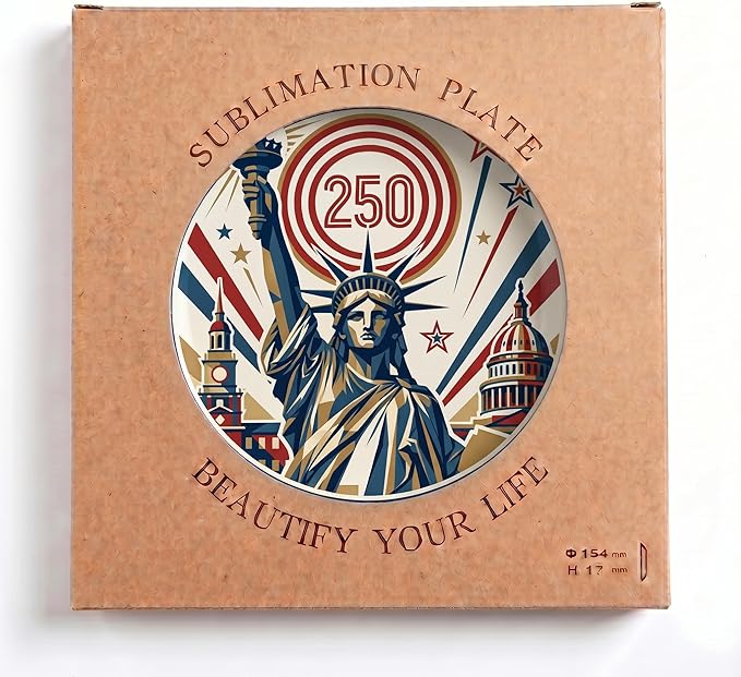250th Anniversary Decorative Plates 10 Inch Liberty Patriotic Decorations Commemorative Plates with Stand Independence Day 4th of July Semiquincentennial Decor