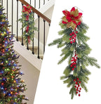 HouseVibe Artificial Christmas Swag Greenery Wreath Decorative Prop Door Swag Staircase Decoration for Stairs New Year 26.77 inch