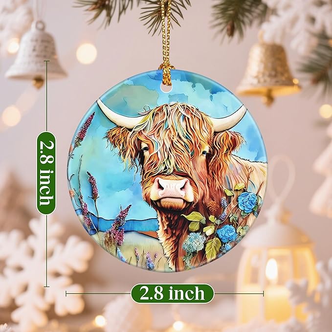 Christmas Ornaments, Cow Ornament, Christmas Tree Ornaments, Xmas Decorations, Holiday Decorations, Gifts for Cow Lovers, Holiday Party Gifts, and Xmas Gift Ideas