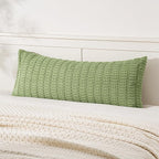 MIULEE Pack of 1 Spring Sage Green Long Body Lumbar Decorative Throw Pillow Cover 14x36 Inch for Bed Couch Sofa Living Room Soft Boho Pillow Cover Modern Farmhouse Home Decor