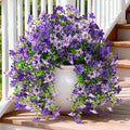 INQCMY Artificial Flowers for Outdoor Faux Hanging Plants Spring Outside Decoration,2Bundles Fake Silk Flowers Realistic Outdoor Flowers No Fade UV Resistant Porch Patio Window Yard Balcony Decor