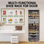 Over The Door Shoe Organizer with 12 Large Breathable Pockets - Durable Hanging Storage for the Entire Family's Shoes (Black)