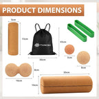 2 in 1 Premium Cork Balance Board with Peanut Massage Ball, Foot Strengthener Kit for Stability Training, Natural Cork Foot Balance Trainer, Non Slip Surface for Home Gym Travel Workout, Exercise Equipment