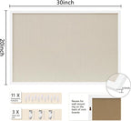 DAHAPYBOO Cork Board with Linen White,Bulletin Board 30"x20" Hanging Corkboards for Office Home School Message Board or Vision Board Decoration.