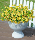 Artificial Flowers for Outdoors Daisy 12 Bundles for Home Decoration, Faux Flower Fake Plants Outside Decoration with Eucalyptus UV Resistant for Planter Porch Patio Yard Garden Yellow