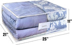 Masirs Clear Blanket Storage Bag (2-Pack) - Vinyl Clothing Organizers with Zipper & Label Pocket - Protects from Dust, Moisture & Dirt - Ideal for Underbed Storage Sheets, Comforters & Bedding