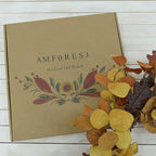 AMF0RESJ Artificial Fall Wreath for Front Door Autumn Eucalyptus Wreath with Orange Eucalyptus Leaves,Woodern Oak Leaves for Farmhouse Indoor Outdoor Window Wall Door Home Decor,Gift Box Included