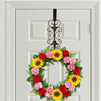 2 PCS Wreath Hangers for Front Door 15.5" Wreath Hook Over The Door, Decorative Scroll and Fleur De lis Wreath Holder,Antique Copper