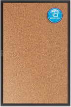 Quartet Cork Bulletin Board 36"W x 24"H Pin Board, Black Aluminum Frame (2303)