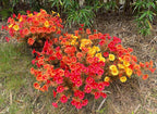 Artificial Mums Fall Flowers for Outdoors, 12 Bundles Artificial Plants Outdoor Fake Flowers UV Resistant, Outdoor Fake Plants Faux Silk Flowers for Porch Outside Planter Window Box Garden
