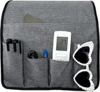 Wanty Sofa Armrest Organizer Couch Arm Chair Caddy Sofa Cover Storage Holder for Remote Control Magazine Book Smart Phone Tablet Drinks and Water Bottle (Gray)