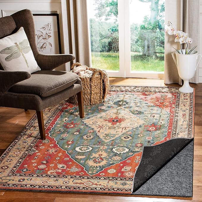 Waterproof Rug Pad, Thick 2x8 Ft Under Area Rug Carpet Pad, Non Slip Rug Pads for All Floors and Hardwood Floors Finishes, Keep Carpets in Place Soft and Prevent Rug from Wrinkling or Buckling