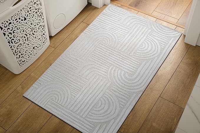 Modern Indoor Rug Orbit 2x3 Area Rugs for Living Room Luxury Kitchen Bedroom Durable Soft Geometric Durable Low and High Pile Stain Resistant Non Shedding Area Carpet 2x3