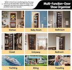 10 Tier Over The Door Organizer - Heavy Duty Hanging Storage Rack with Sturdy Oxford Fabric, Holds 20+ Pairs of Footwear, Boots & Sneakers, Saves 50% Closet Space (Dark Curry)
