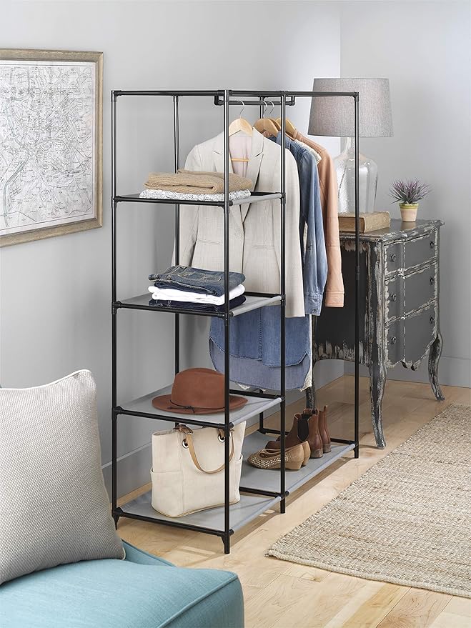 Whitmor Modern Industrial Freestanding Closet Organizer