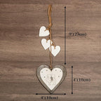 Sun&Beam Heart-shaped Wooden Decorative Hanging Handmade Hearts Ornaments for Wedding Party Valentine Christmas Home Decoration Car Décor (X-#7, 1Pcs)