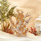 Etlemonde Beach Coastal Decor Coral Reef Home Decor Coral Statue Sculpture Home,Desk,Bathroom,Desktop Shelf Statue,Marine Themed Gifts (Golden Orange Coral)