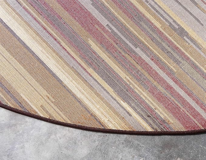 Unique Loom Barista Collection Area Rug - Icatu (4' 1" Round, Beige/ Brown)