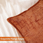 HPUK Chenille Throw Pillow Covers 18x18 Set of 2, Soft Textured Decorative Pillow Covers for Couch Sofa Living Room Bedroom, Orange