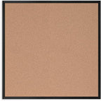 U Brands Cork Bulletin Board, 36" x 36", Black Aluminum Frame, Industrial Grade Pinning Surface