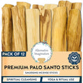 Palo Santo Sticks - Incense Sticks for Spiritual Cleansing, Stress Relief, Meditation Accessories, Home Fragrance - Sustainably Wild Harvested - Pack of 12 - Alternative Imagination
