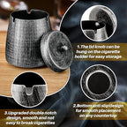 Ashtray for Cigarettes Outdoor, Outdoor Ashtray with Lid for Cigarette, Metal Odorless Windproof Smokeless AshTray for Patio Home Office Tabletop Balcony