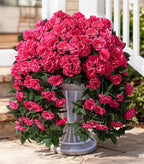 Faux Geraniums Artificial Flowers for Outdoors Spring Porch Outside Decor, 2PCS Hotpink Silk Geraniums Vines Fake Hanging Plants UV Resistant Look Real for Outdoor Planters Patio Garden Balcony Home