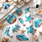 30 Pcs Summer Wooden Ornaments Ocean Beach Tree Decorations Coastal Wood Hanging Decor Beach Sea Animals Cutouts Ocean Hanging Ornaments forSummer Home Small Tree Party Office Supplies