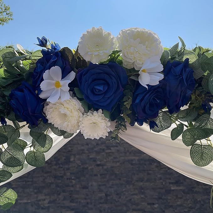 Wedding Arch Flowers, Rose Decorative Floral Swag for Lintel, 30Inch Artificial Greenery Eucalyptus Leaves Flower for Door Window Home Decoration
