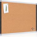 Large Cork Bulletin Board 36" x 48", Black/Sliver Aluminium Framed Corkboard, 4 x 3 Office Board for Wall Decor, Wall Mounted Notice Pin Board with 18 Push Pins for School, Home & Office