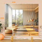 Hasipu Home Gym Mirror, 83"x40" Each, 2-Pack Frameless Wall Mounted Mirrors with Glass Clamps & 1 Aluminum Rail, Large Body Mirror for Home Gym, Yoga Studio, Bedroom, Silver Tempered Glass