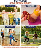 6 - Level Mini Resistance Loop Bands for Glutes, Legs & Core Workouts. PT-Inspired for Physical Therapy, Recovery, Mobility & Home Fitness. Natural Latex with Guide. Resistance Bands Loop Set