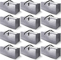 Cosy Family 12 Pack Heavy Duty Moving Bags with Backpack Straps - Strong Handles & Zippers, Storage Totes For Space Saving, Fold Flat, Alternative to Moving Box (X-Large-Set of 12, Silver)