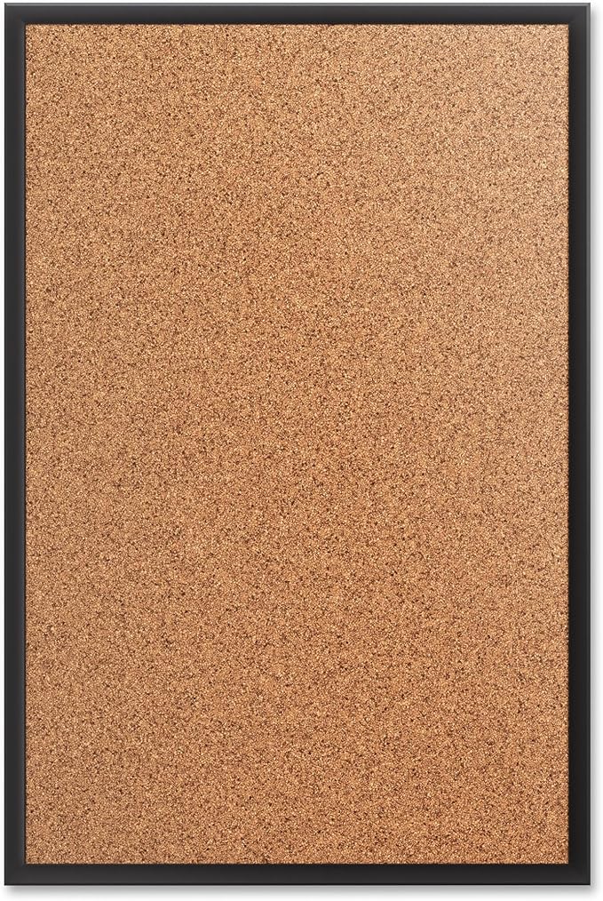 Quartet Cork Bulletin Board 72"W x 48"H Pin Board, Black Aluminum Frame (2307B)