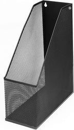 YBM HOME Mesh Steel Deluxe Magazine Rack, Extra Wide Magazine File Holder (1, Black)