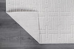 Micro Loop Indoor Rug White 8x10 Boho Geometric Neutral Area Rugs for Living Room Soft Luxury Modern Low and High Pile Durable Stain Resistant Non-Shedding Indoor Area Carpet 8 x 10