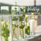 CYS Excel Glass Cylinder Vase (H:18" D:5") | Multiple Size Choices Glass Flower Vase Centerpieces | Hurricane Floating Candle Holder Vase