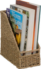 Trademark Innovations 10" Seagrass Magazine and File Holder Organizer (Single Set)