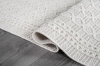 Micro Loop Indoor Rug White 6x9 Boho Geometric Neutral Area Rugs for Living Room Soft Luxury Modern Low and High Pile Durable Stain Resistant Non-Shedding Indoor Area Carpet 6 x 9