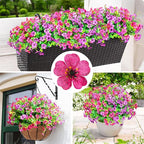 QUNPON Artificial Flowers for Outdoors,Faux Flowers Daisy with Eucalyptus Leaves for Indoor Garden Home Decoration,UV Resistant Artificial Flower Fake Plants for Porch Patio, 12 Bundles (Purple Pink)