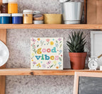SRADMO Boho Floral Inspirational Wood Box Sign Desk Decor, Motivational Office Decor, Positive Inspirational Theme Wooden Block Box Sign Decoration for Home Office Shelf Table Decorative Accessories