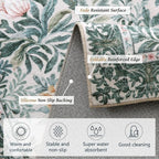 Botanical Floral Area Rug 8x10 Light Green Cream Vintage Garden Design, Perfect for Living Room, Bedroom, Kids Room, Nursery - Stain & Water Resistant Non-Slip, Pet & Child Friendly Area Rugs