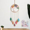 7 Chakra Crystal Tree of Life - Dreamsum Moon Dream Catchers with Chakra Agate Stone, Crystal Tree Life Wind Chimes Wall Hangings Decor for Bedroom Wedding Party Festival Blessing Gift