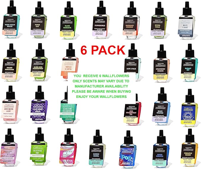 Bath And Body Works Wallflower Fragrance Refill (Assorted, Pack Of 6)