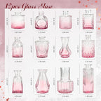 Der Rose Pink Vases Set of 12, Small Bud Vases for Flowers, Rustic Wedding Centerpieces and Home Decor